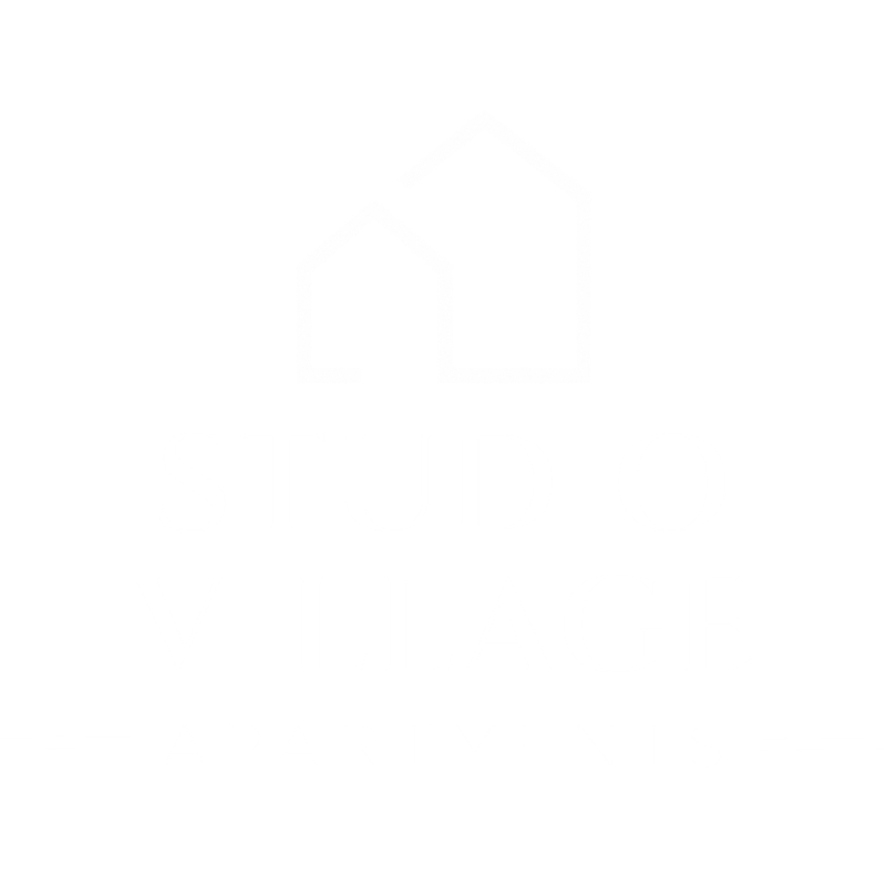The image is a logo for Studio Village Apartments.